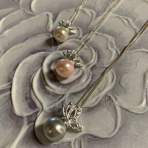 SHE-SALE: Butterfly Pearl Necklaces $5.00